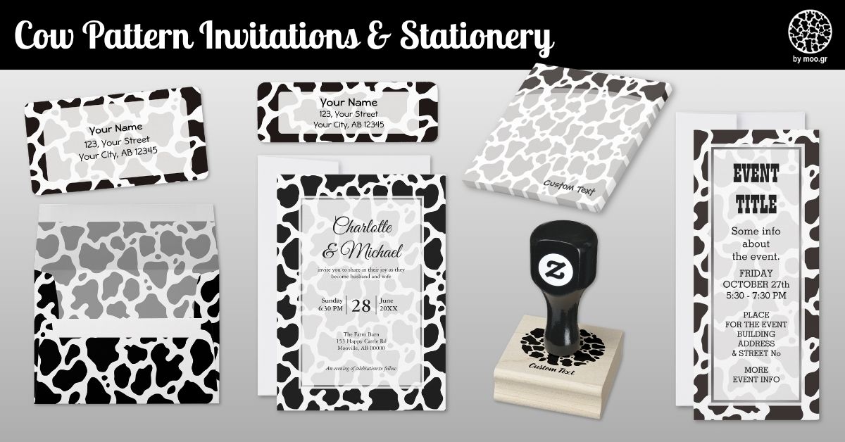 Cow Pattern Invitations & Stationery