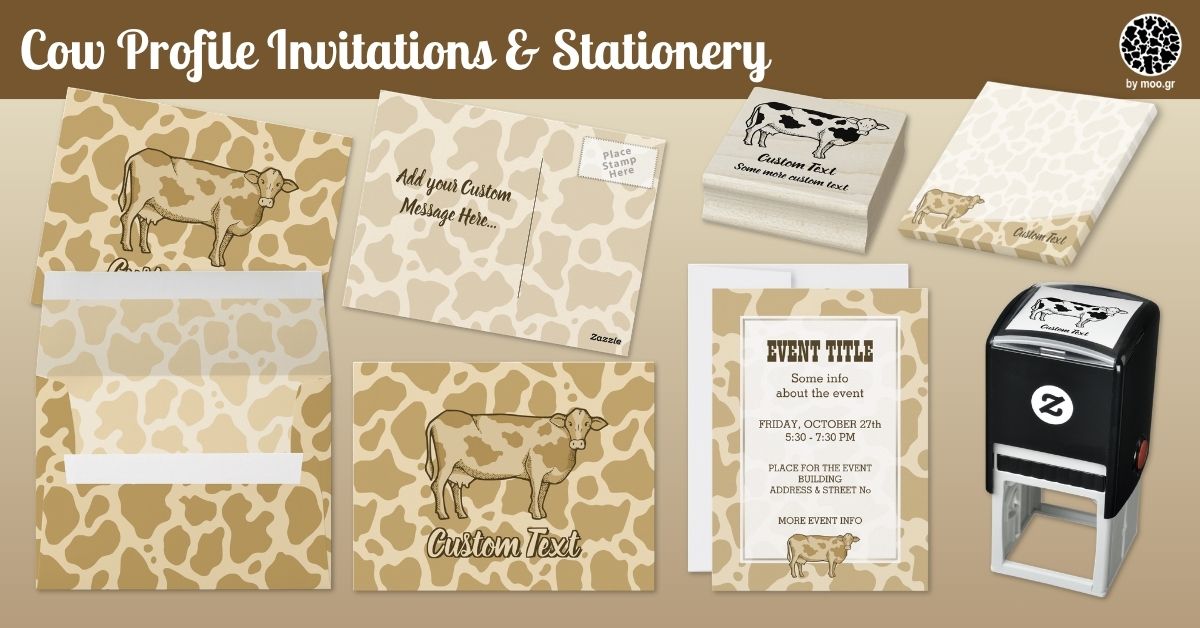Cow Profile Invitations & Stationery