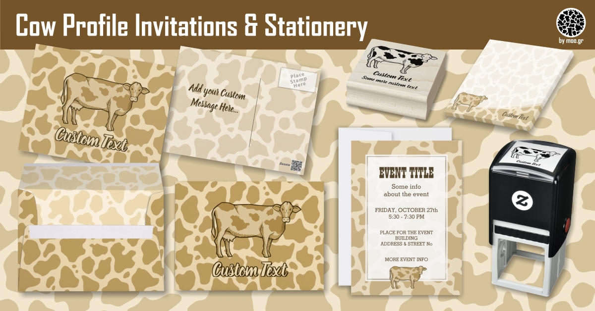 Cow Profile Invitations & Stationery