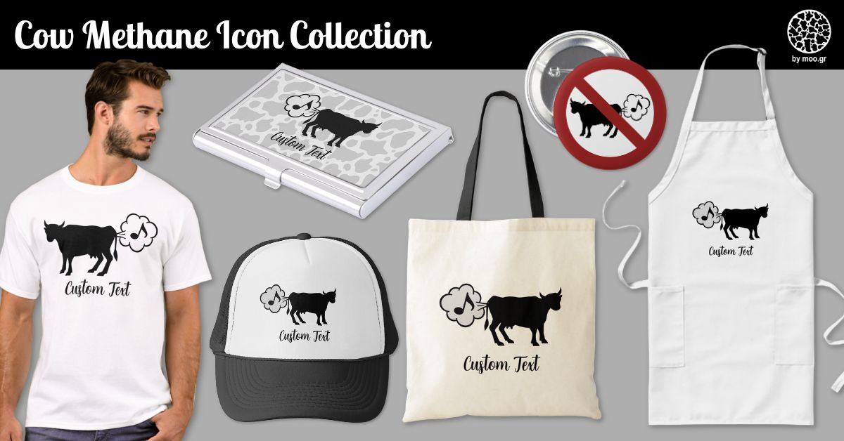 Cow Methane Icon Collection