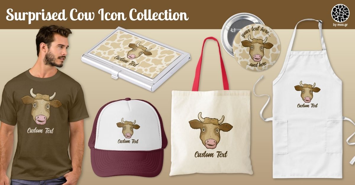 Surprised Cow Icon Collection